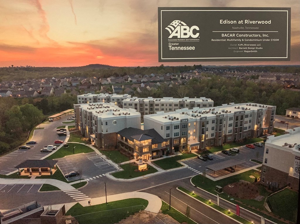 Aerial View of The Edison at Riverwood Apartments in Hermitage, TN