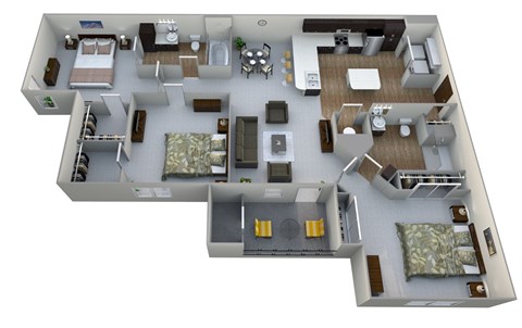 C1 Floor Plan at Aventura at Towne Centre, Missouri, 63011