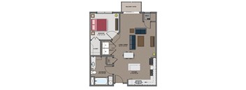 a floor plan of a bedroom apartment with a closet and a bathroom at The Edison at Maple Grove, Minnesota, 55129