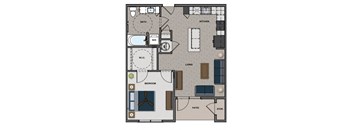 Ford ADA - 1 Bedroom 1 Bath 766 Sq. Ft. Floor Plan at The Edison at Blue Springs, Blue Springs Missouri