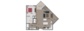a floor plan of a bedroom apartment with a closet and a bathroom at The Edison at Maple Grove, Maple Grove, MN 55129