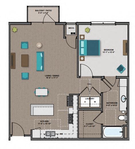 Gates Floor Plan at The Edison at Woodbury, Woodbury, 55129