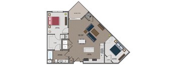 a floor plan of a house with bedrooms and a living room at The Edison at Maple Grove, Maple Grove, MN 55129