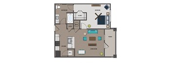1 bed 1 bath floor plan C at The Edison at Madison, Madison, AL, 35757
