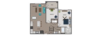 1 bed 1 bath floor plan B at The Edison at Madison, Alabama, 35757