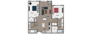 a floor plan of a residence with a bedroom and a living room at The Edison at Maple Grove, Maple Grove Minnesota