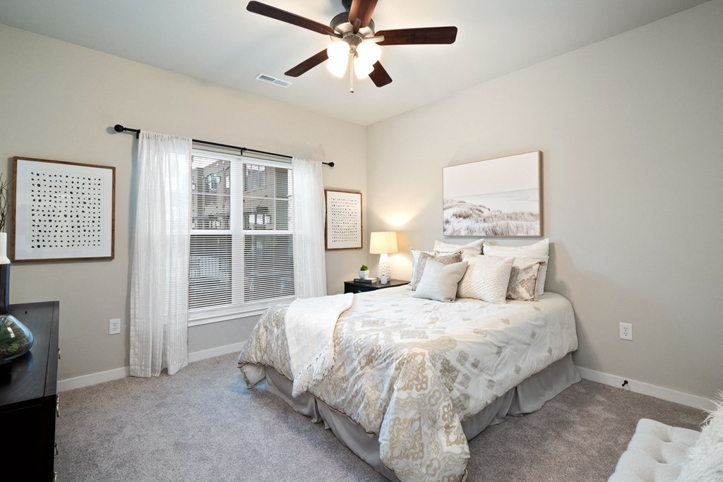 Guest Bedroom with Large Windows
