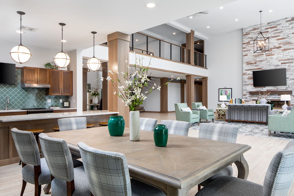 Apartment building clubhouse at The Edison at Rice Creek, Shoreview, MN