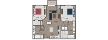 a floor plan of a residence with a bedroom and a living room at The Edison at Maple Grove, Minnesota, 55129