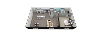 1 Bed 1 Bath Tower Grove Apartments - A1 Floorplan at Aventura at Forest Park, St.Louis, Missouri