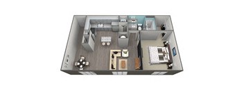 1 Bed 1Bath A3 Floorplan at Aventura at Forest Park, St.Louis