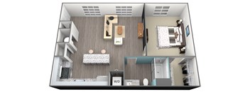1 Bed 1 Bath A4 Floorplan at Aventura at Forest Park, St.Louis, MO