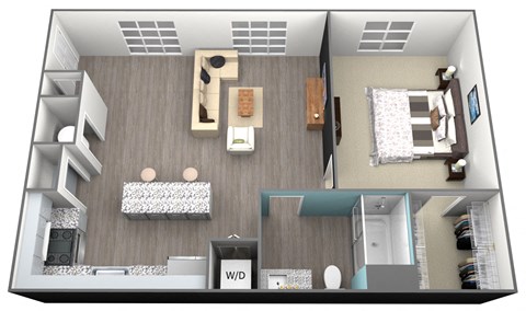 1 Bed 1 Bath A4 Floorplan at Aventura at Forest Park, St.Louis, MO