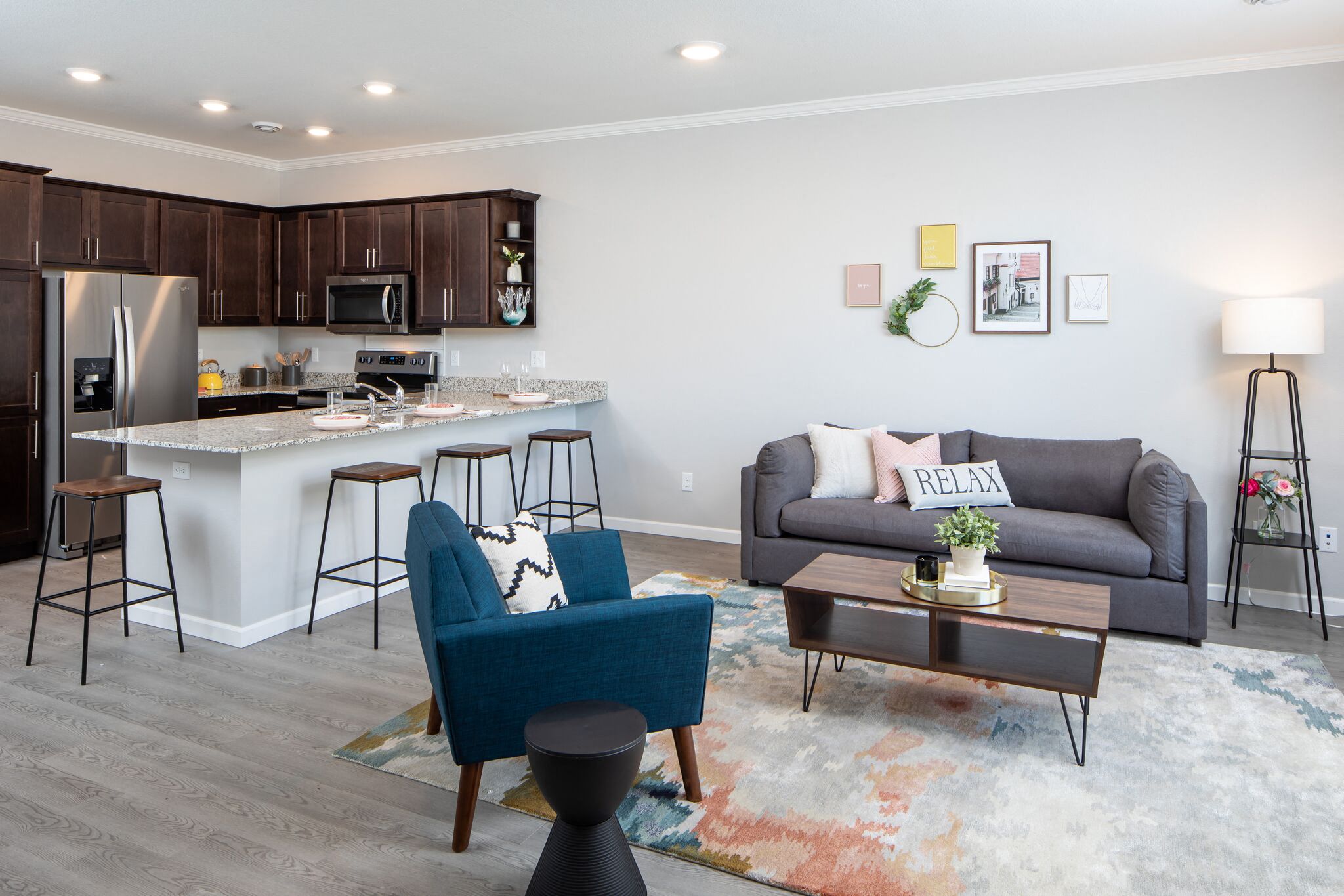 Walker Living Room at The Edison at Rice Creek, Shoreview, MN, 55126