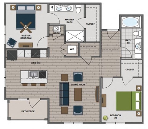 Whitney Floor Plan at The Edison at Chapel Hills, Colorado Springs, 80920