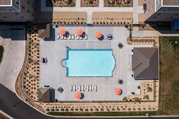 Resort inspired pool w/ cabana