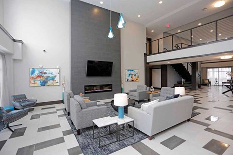 Large Clubhouse With Ample Sitting And Television at The Edison at Spirit, Lakeville, MN
