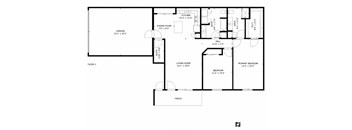 Floor Plan, Pineview 2 Bedroom 2 Bathroom 