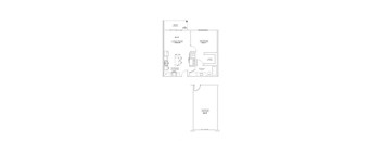 1 Bed/1 Bath, Detached Garage, Floor Plan