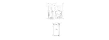 1 Bed/ 1 Bath - Hallway Access Garage (H), Floor Plan