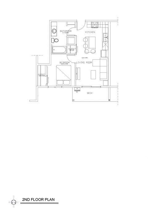 1 Bed/ 1 Bath - Detached Garage - Floor Plan