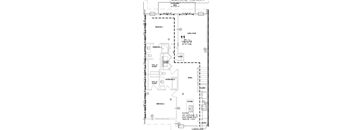 a floor plan of a small house with a kitchen and a living room