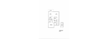 Floor Plan Modern 1 Bed, 1 Bath Apartment with Detached 1-Stall Garage