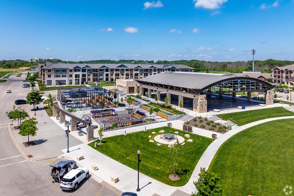 Drone footage of Howard Commons