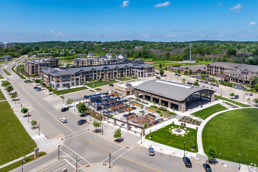 an aerial view of Howard Commons