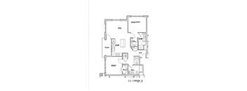 a floor plan of a home with two bedrooms and two bathrooms