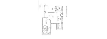 a floor plan of a house with bedrooms and a living room