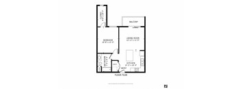 1 Bed/1 Bath Floor Plan
