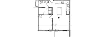 FLOOR PLAN, LOWER 1 BED / 1 BATH 