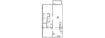 a floor plan of a small house with a bedroom and a living room