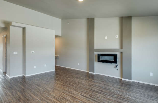 Open Concept Living Area with Fireplace
