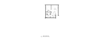 1 Bed/1 Bath, Detached Garage Floor Plan