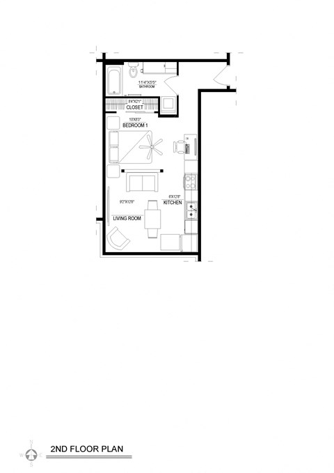 Studio Apartment Floor Plan
