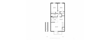 Riverwalk, Upper 2 Bed/1 Bath Floor Plan