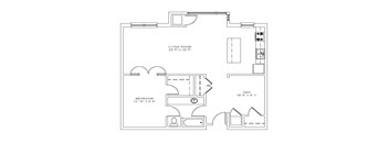 1 Bed with Office Floorplan