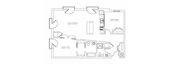 2 Bed 2 Bath Floorplan