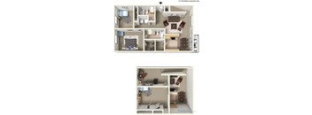 A series of images showing different layouts of a room.