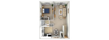 One Bedroom Floorplan