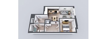 Kado NW One Bedroom One Bathroom A1 Floor Plan