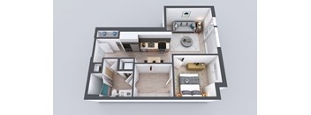 Kado NW One Bedroom One Bathroom A3 Floor Plan