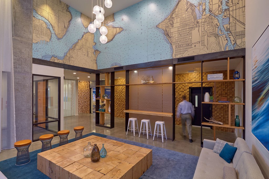 4730 California Apartments Common Area with Couch and Tables