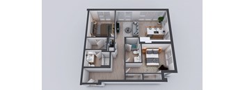 Kado NW Two Bedroom Two Bathroom C3A Floor Plan