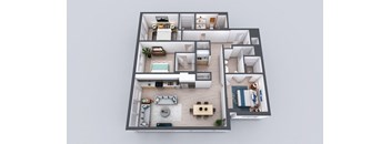 Kado NW Three Bedroom Two Bathroom D1 Floor Plan