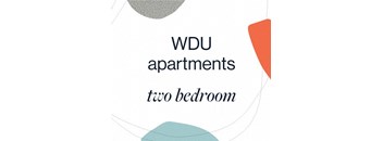 a graphic of wvd apartments two bedroom with the words wdu apartments two bedrooms