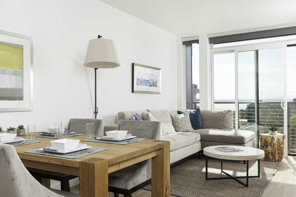 4730 California Apartments Model Living Room and Window