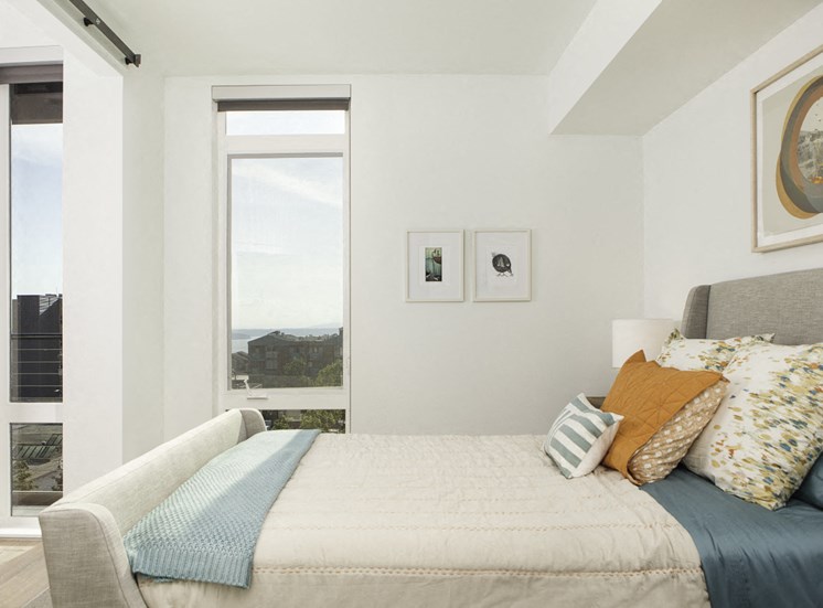4730 California Apartments Model Bedroom and Window